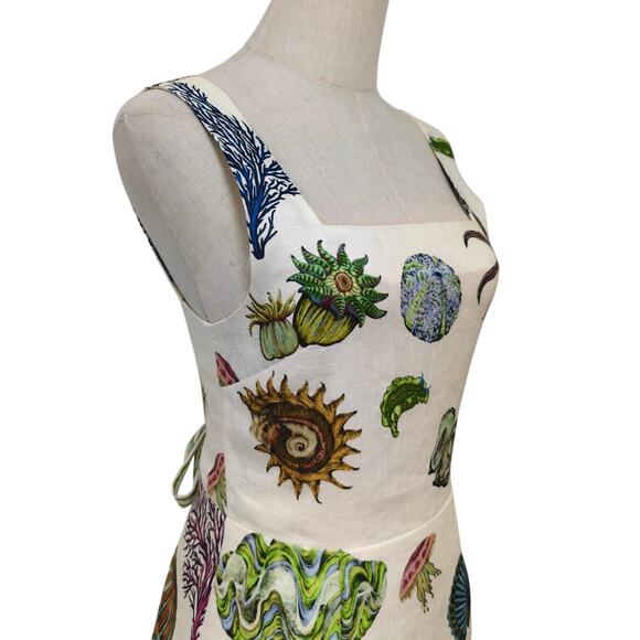 ALEMAIS + Sam Pauletto Sea printed linen mini dress US 8 - Picture 7 of 12